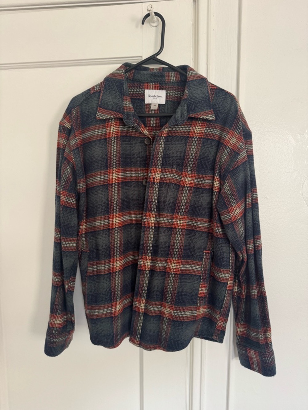 Goodfellow & Co Men's Navy Plaid Button-Up Flannel